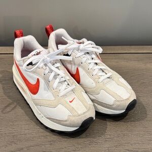 Nike White and Red Athletic Shoes